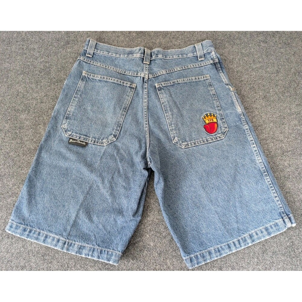 Vintage 90s Y2K JNCO Classic Pipes Jeans Denim Shorts Sz 34 Made in USA